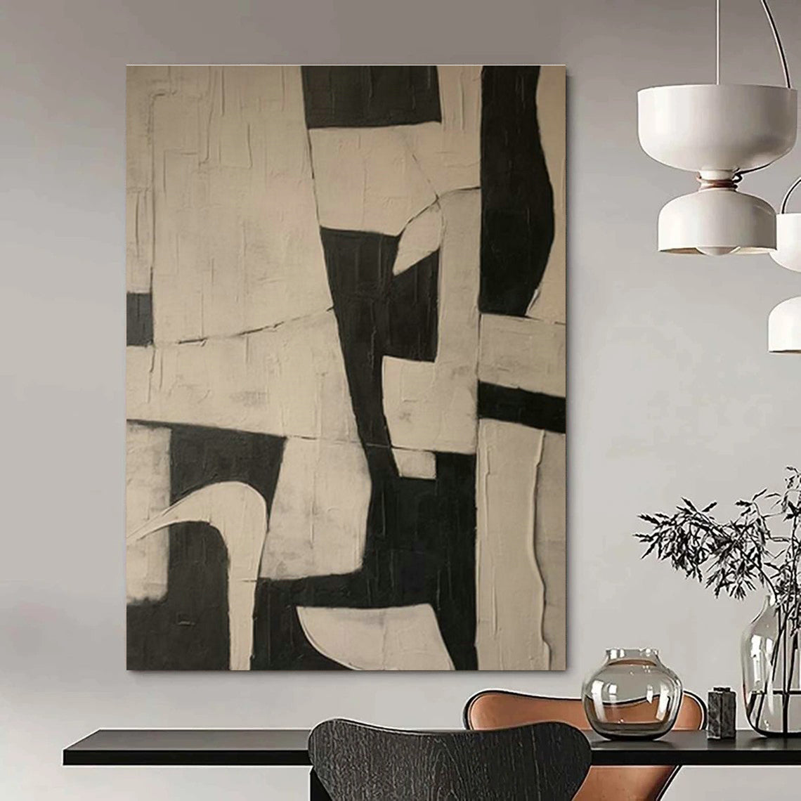 Grandiose Custom Hand-Painted Abstract Painting - Regal Touch for Ballrooms  DLZ0207