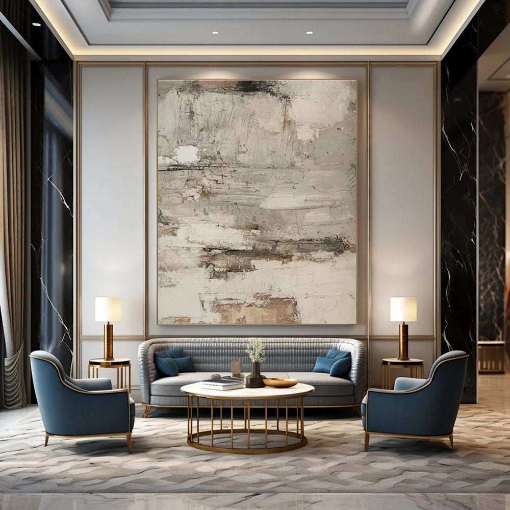Ornate Large-Scale Custom Hand-Painted Abstract Artwork - Artisanal Touch for Pottery Studios  DLZ0209