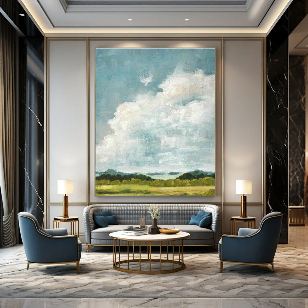 Monumental Large Custom Hand-Painted Abstract Art - Artistic Opulence for Luxury Car Showrooms  DLZ0272
