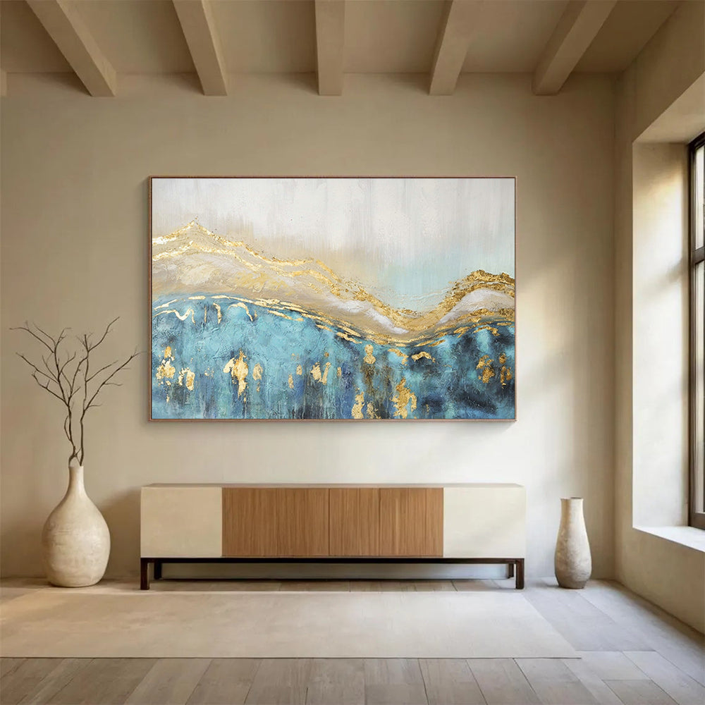 Oversized Custom Abstract Hand Painting for Arctic Tundra Permafrost Thaw Modeling and Prediction Institute DLZ3117