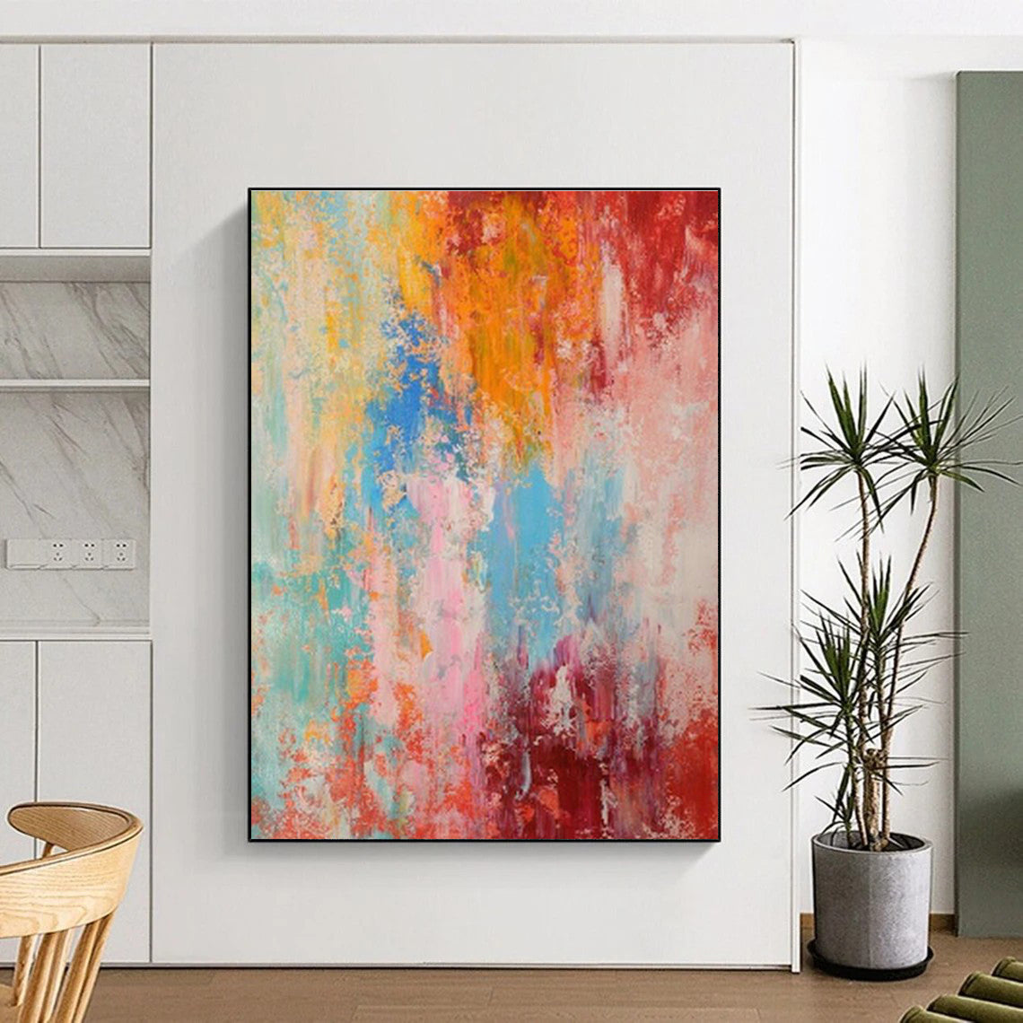 Oversized Customizable Handmade Abstract Painting for Fencing Studios  DLZ0029