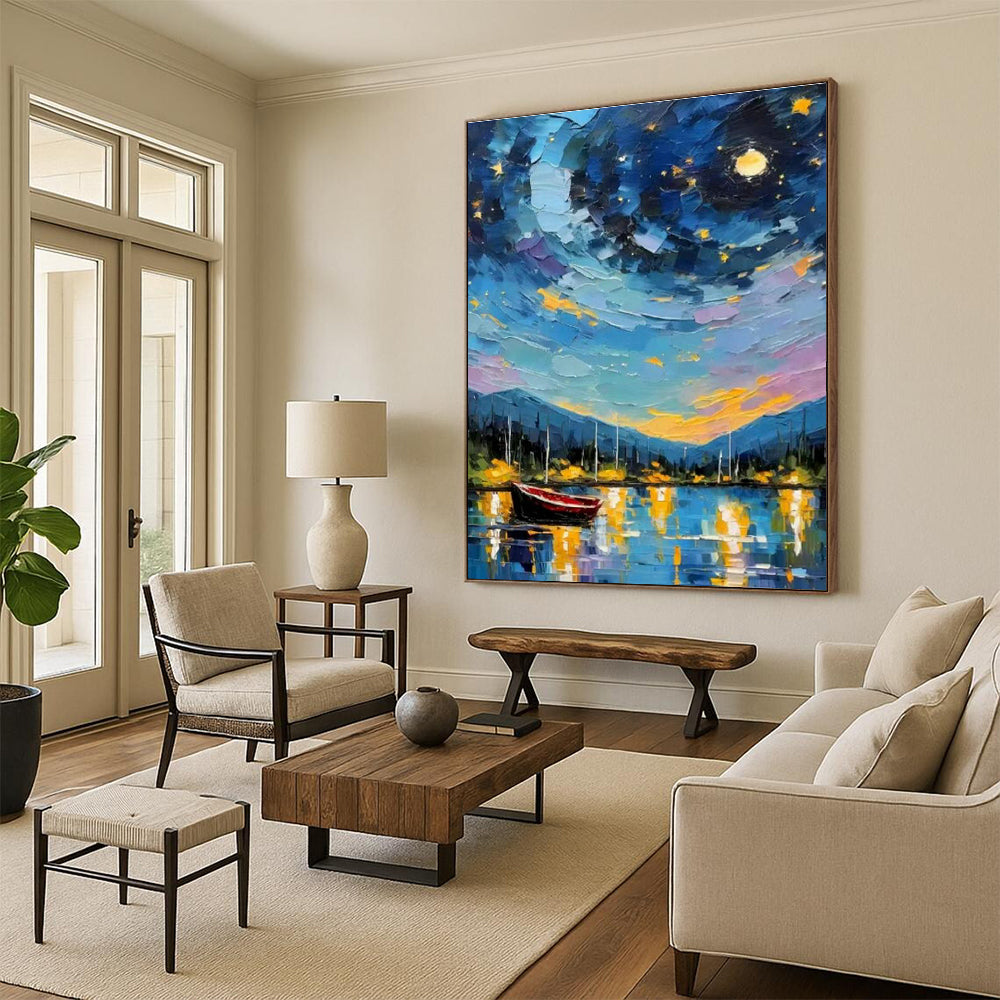 Monumental Large Custom Hand-Painted Abstract Art - Art Deco Glamour for Historic Theater Lobbies  DLZ0302
