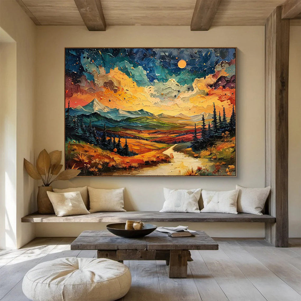 Custom-Made Space Tourism Spaceport Control Tower Large Abstract Hand Painting DLZ2636