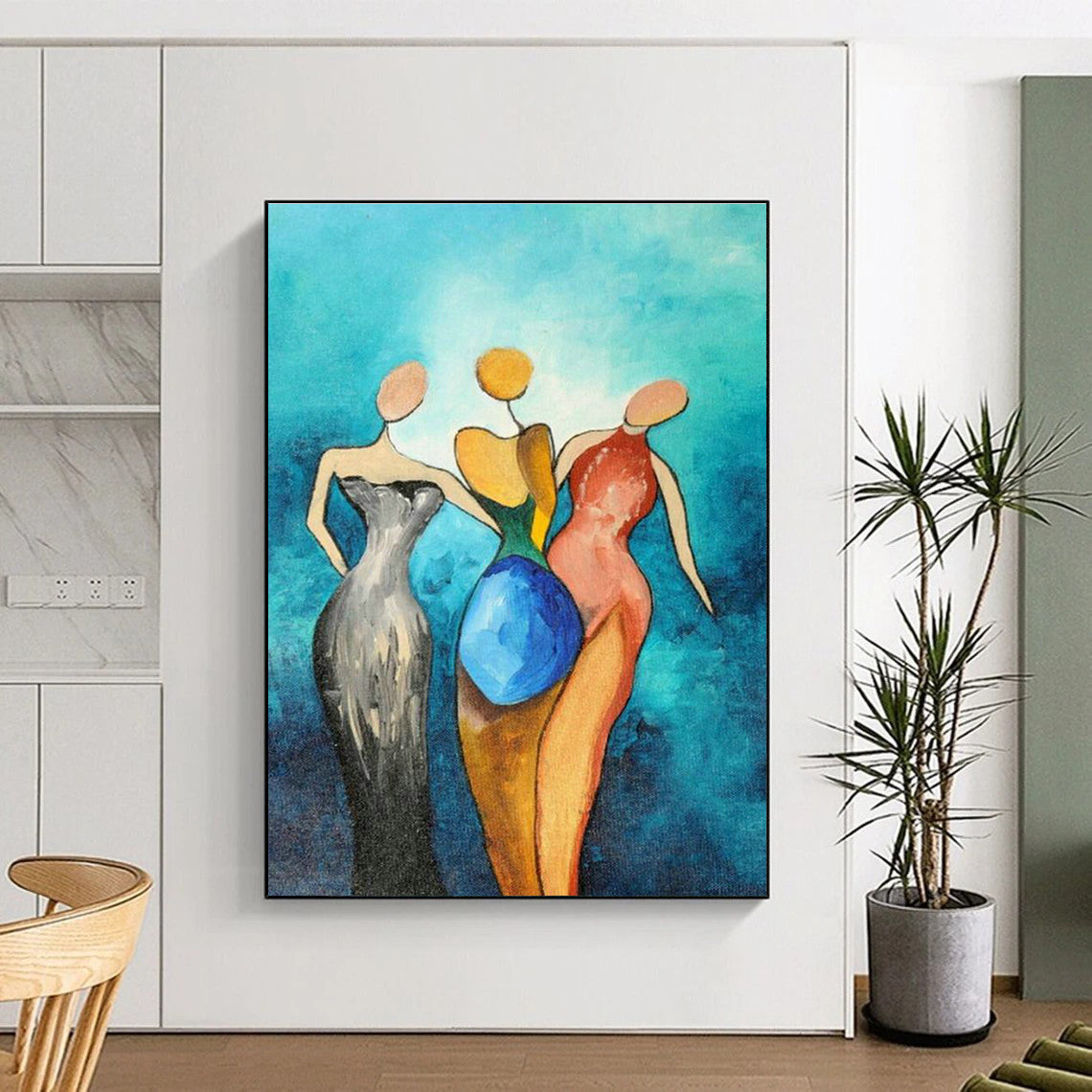 Huge Customizable Hand-Painted Abstract Artwork for Traditional Tea Houses  DLZ0036
