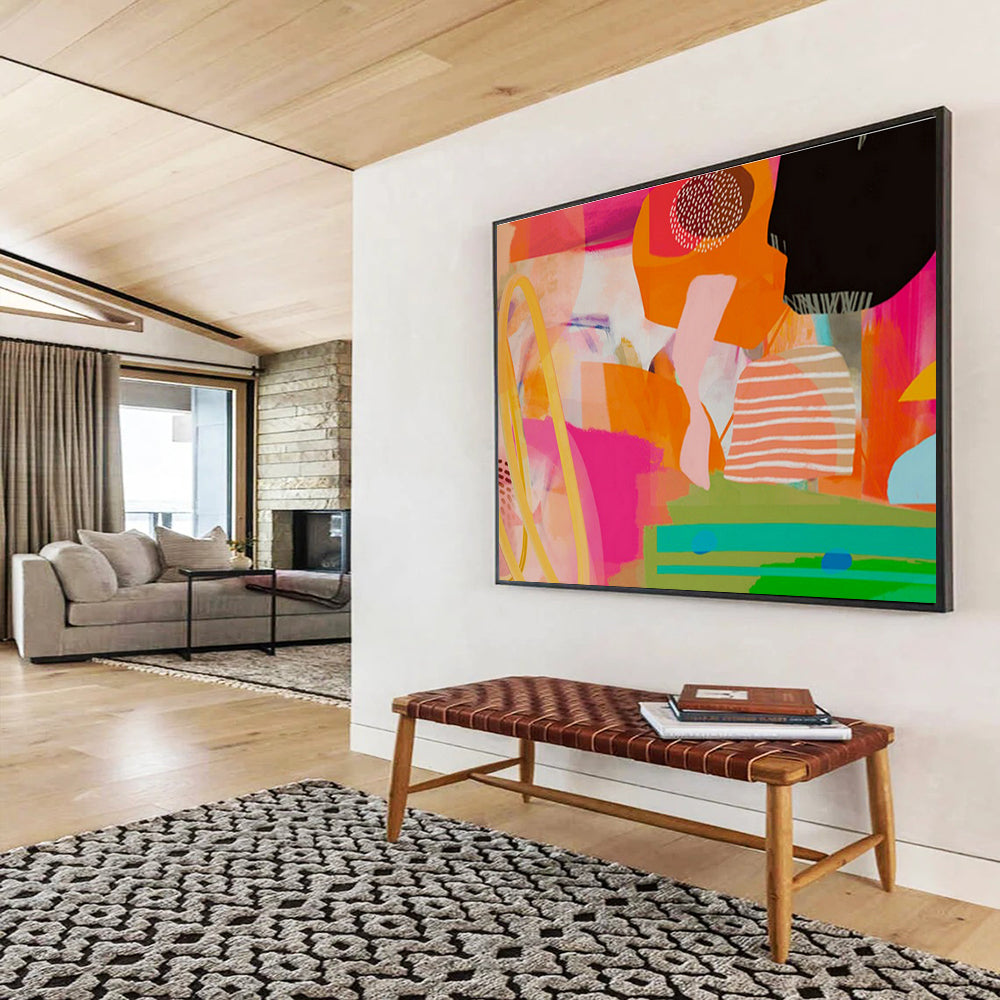 Bespoke Underwater Theme Restaurant Oversized Abstract Hand-Painted Art DLZ2589