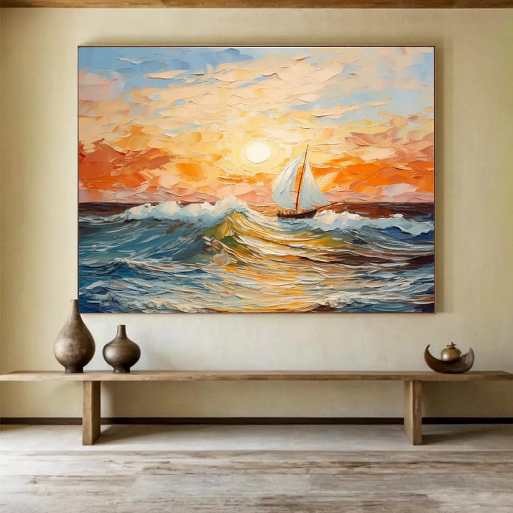 Oversized Custom Abstract Hand Painting for Deep-Sea Coral Restoration Monitoring Station DLZ3009