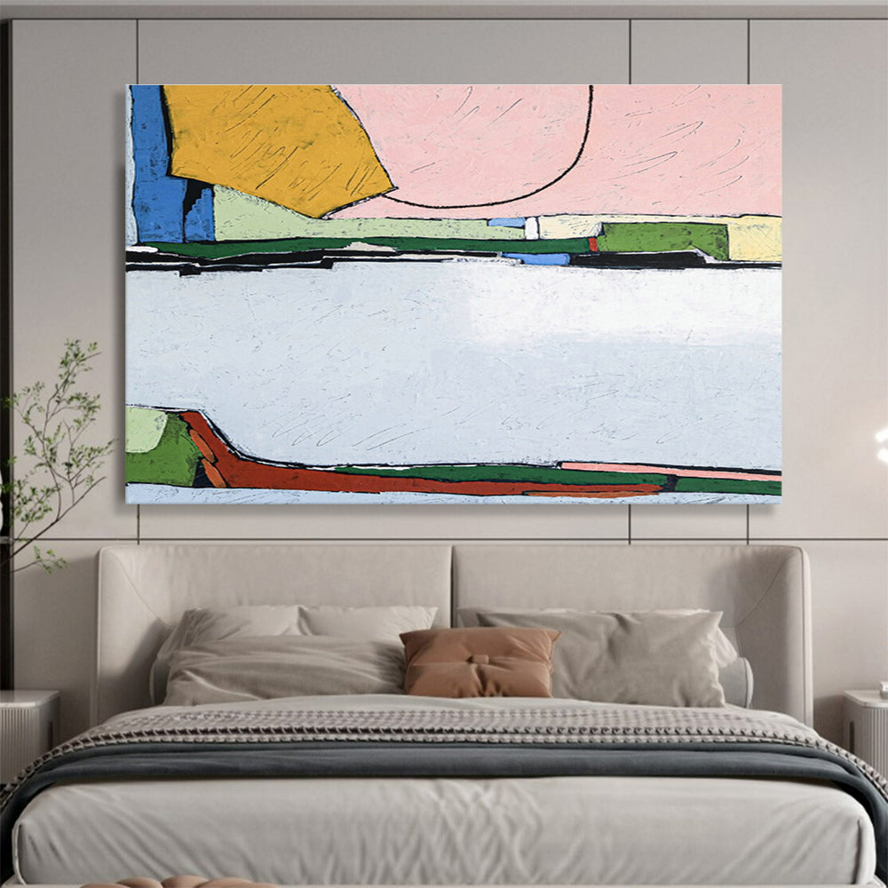 Custom-Made Giant Abstract Hand Painting for Alpine Meadow Retreat Yoga Deck DLZ2925