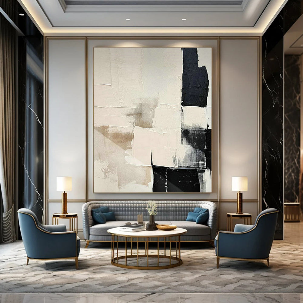 Monumental Large Custom Hand-Painted Abstract Art - Scholarly Atmosphere for University Libraries  DLZ0212