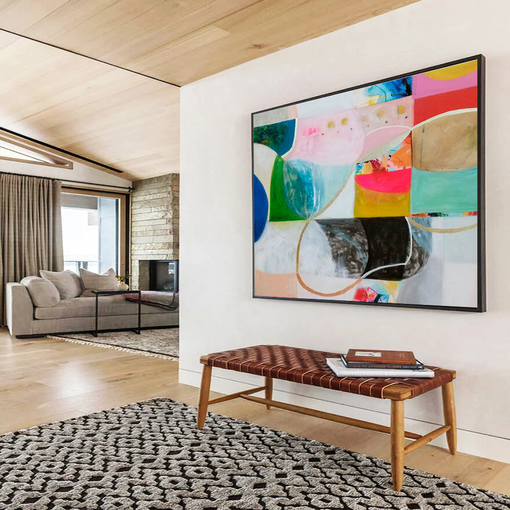 Smart Sensor Custom Hand-Painted Abstract for Tech-Forward Offices