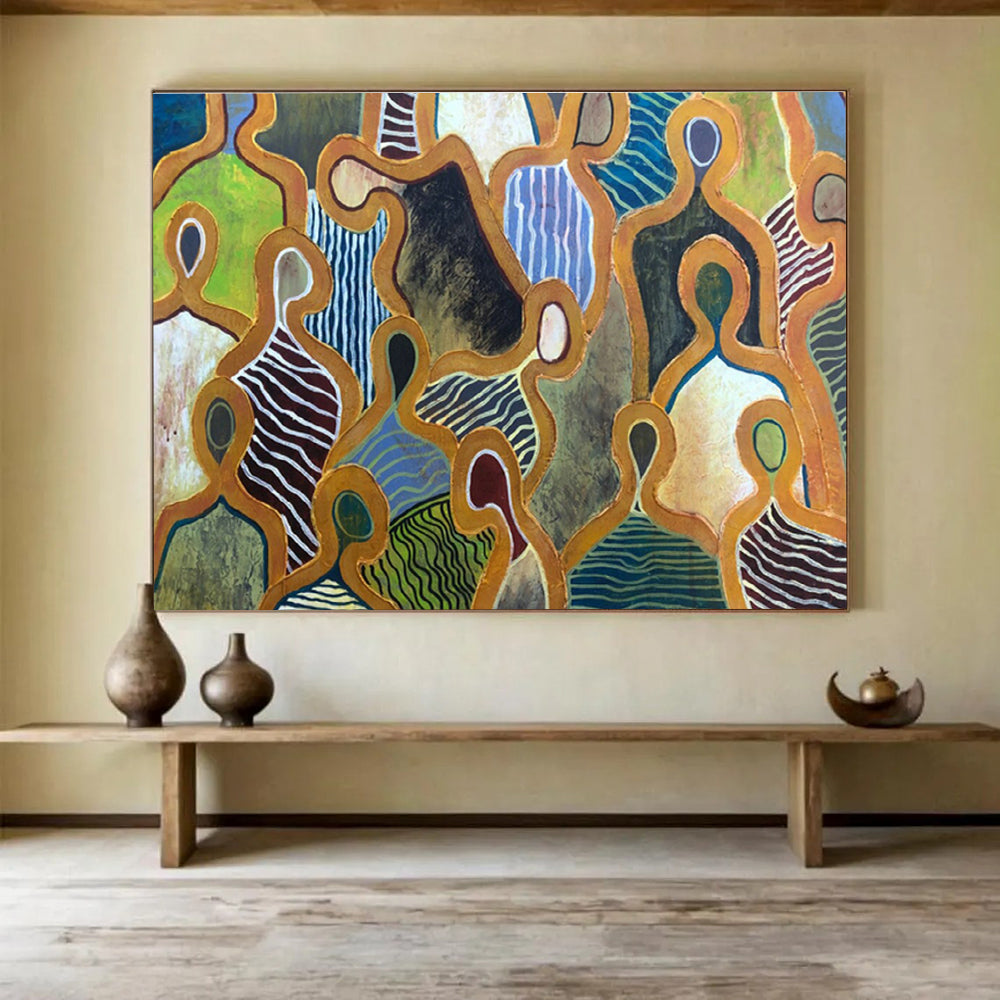 Tailored High-Speed Hyperloop Station Giant Abstract Hand Painting DLZ2573