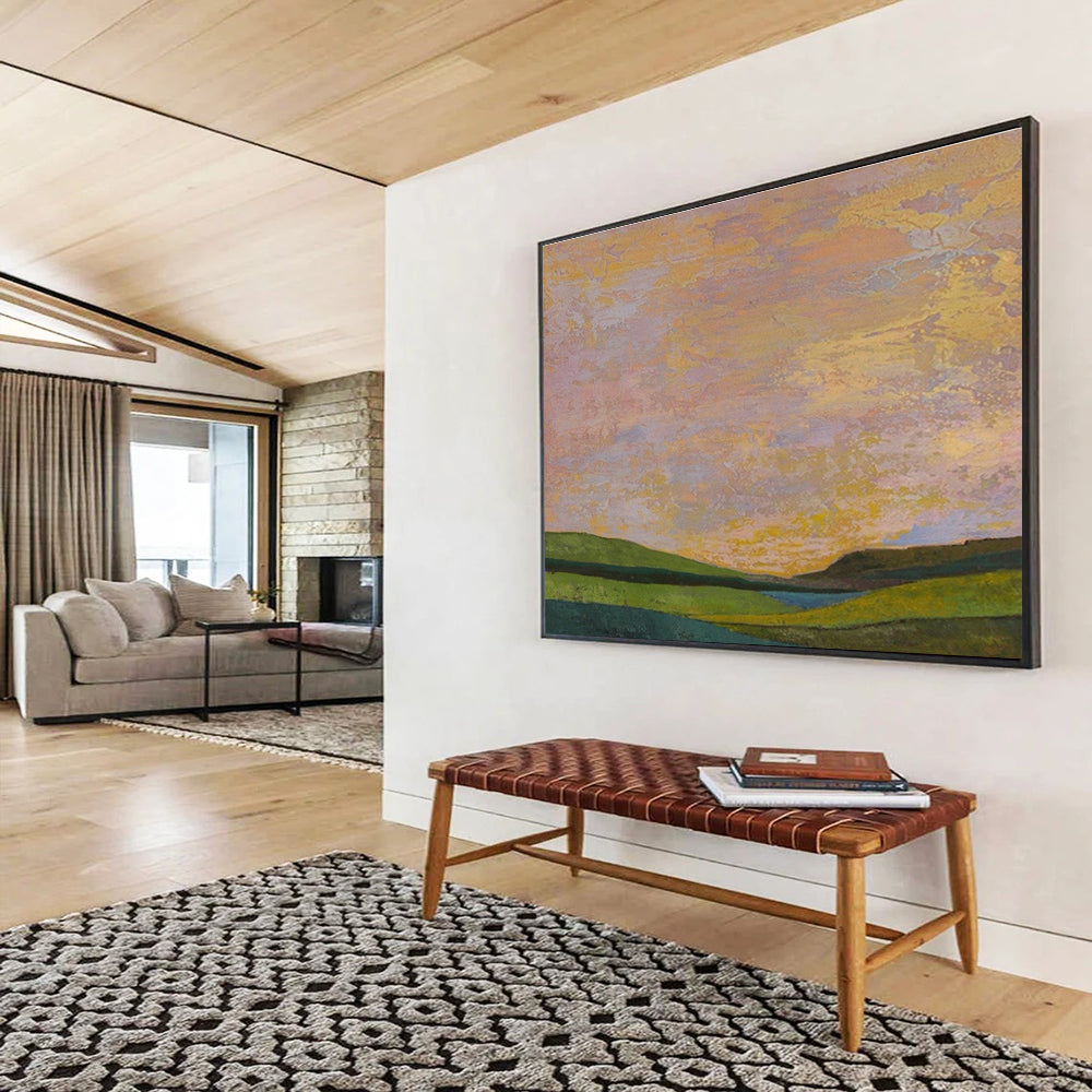 Large Custom Abstract Hand-Painted Art for Solar Power Farm Operations Hub DLZ2822