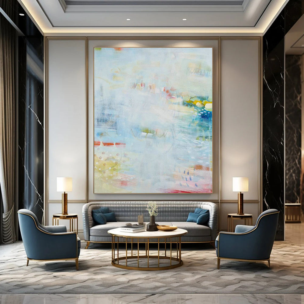 Extensive Custom Hand-Painted Abstract Canvas - Dynamic Look for Fitness Studios  DLZ0170