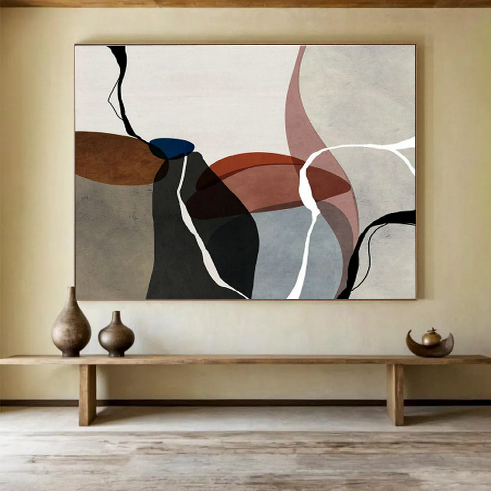 Custom-Made Giant Abstract Hand Painting for Corporate Training Center DLZ2742