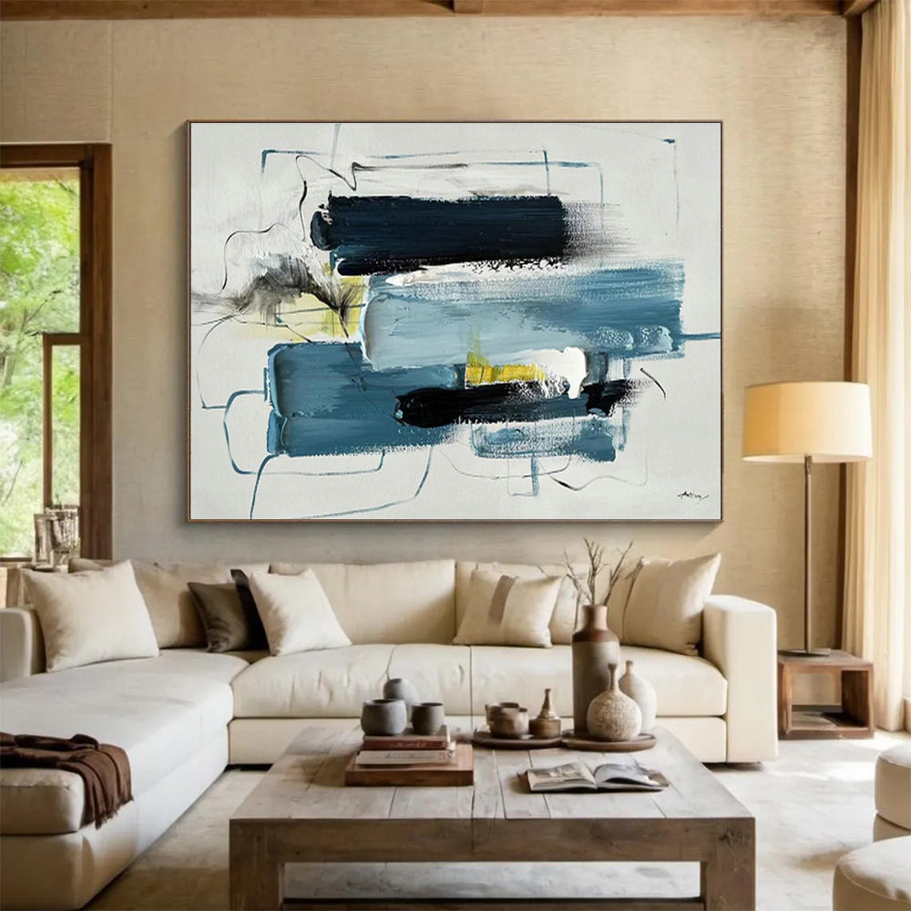 Large Custom Abstract Hand-Painted Art for Observatory DLZ2702