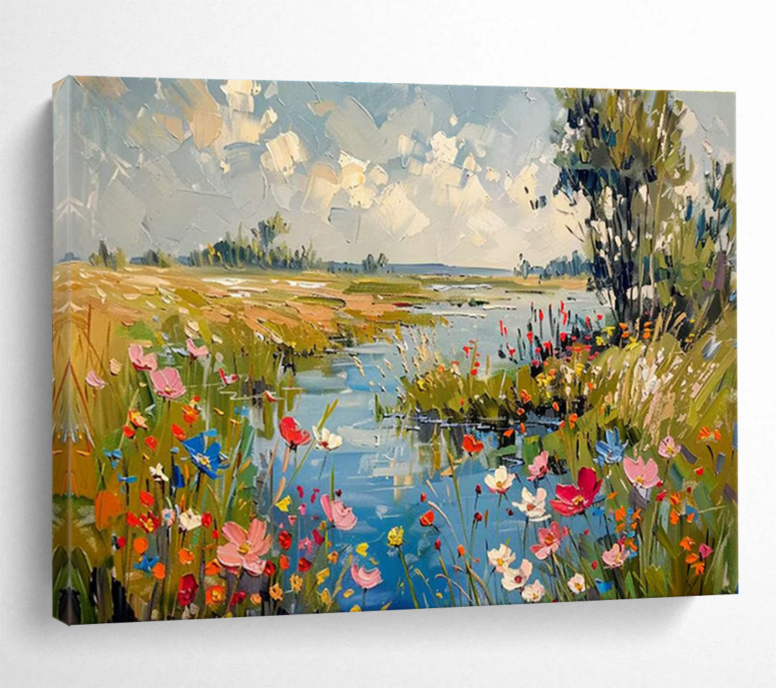 Custom-Made Giant Abstract Hand Painting for Underwater Sensor Network Energy Harvesting and Storage Enhancement Center DLZ3217