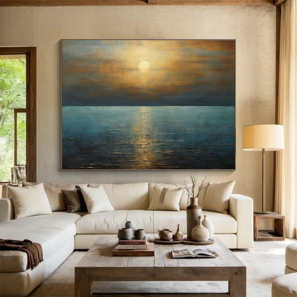 Custom-Made Spa Center Large Abstract Hand Painting