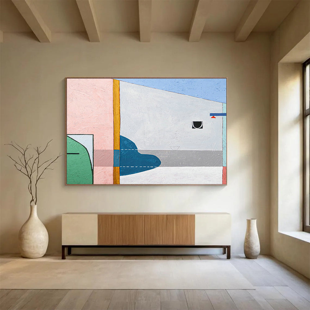 Customized Large-Scale Abstract Hand Painting for Underwater Archaeological Research Vessel Bridge DLZ2932