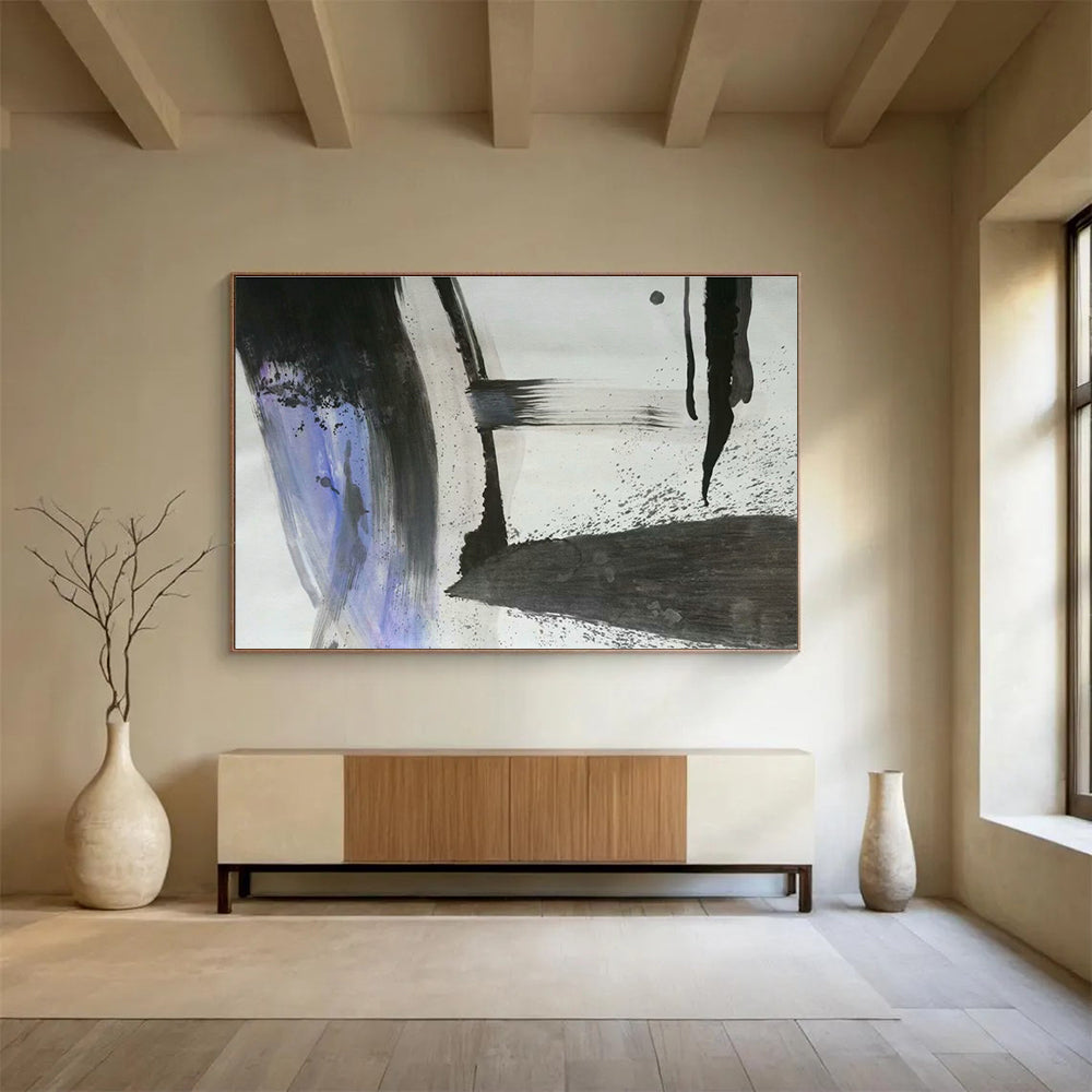 Handmade Large Abstract Painting, Metallic Accents for Glamorous Interiors DLZ3236