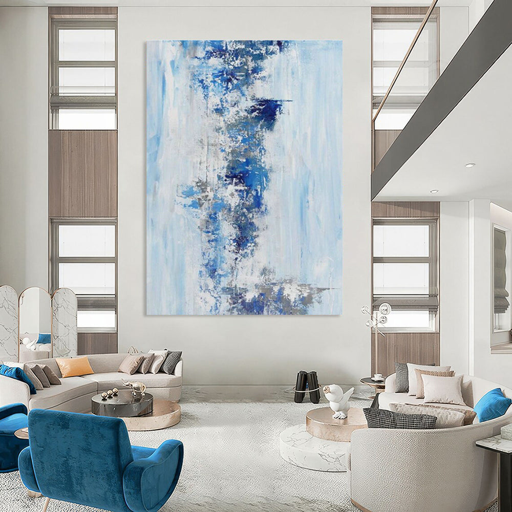 Oversized Custom Hand-Painted Abstract Artwork for Minimalist Interior Design Showrooms  DLZ0072