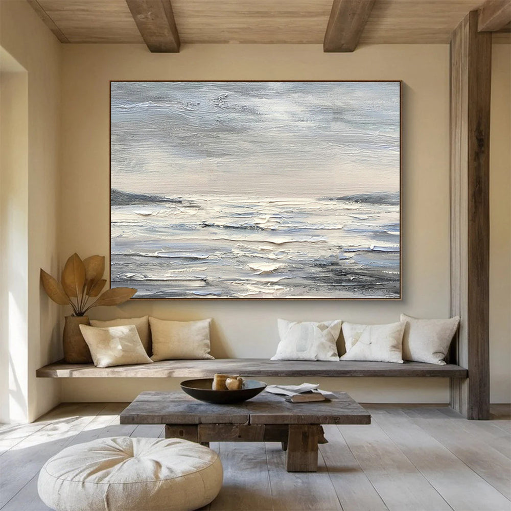 Customized Large Abstract Hand Painting for Antarctic Marine Mammal Tagging and Tracking Station DLZ3014