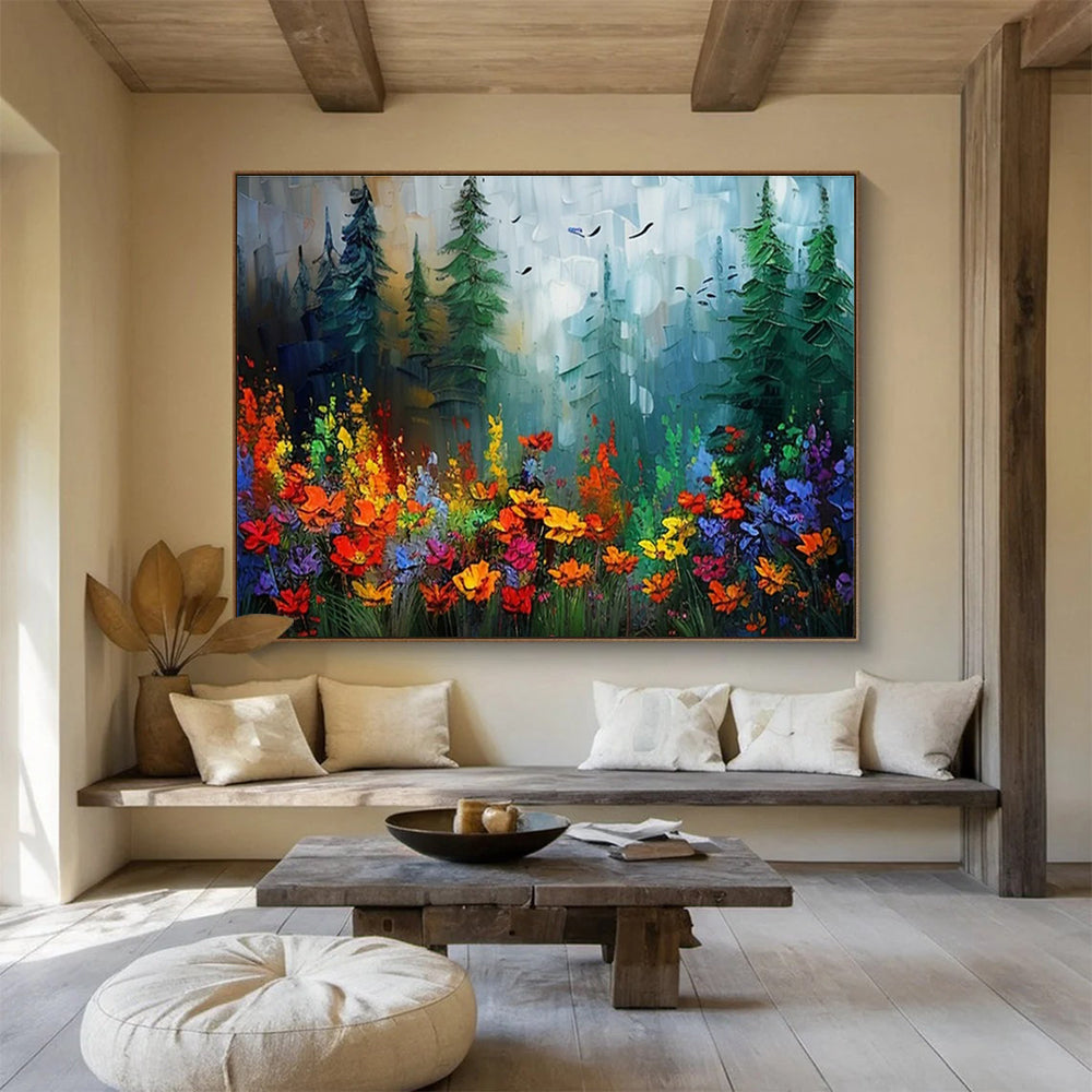 Big Hand-Painted Abstract Wall Art, Geometric Patterns for Office Spaces DLZ3223