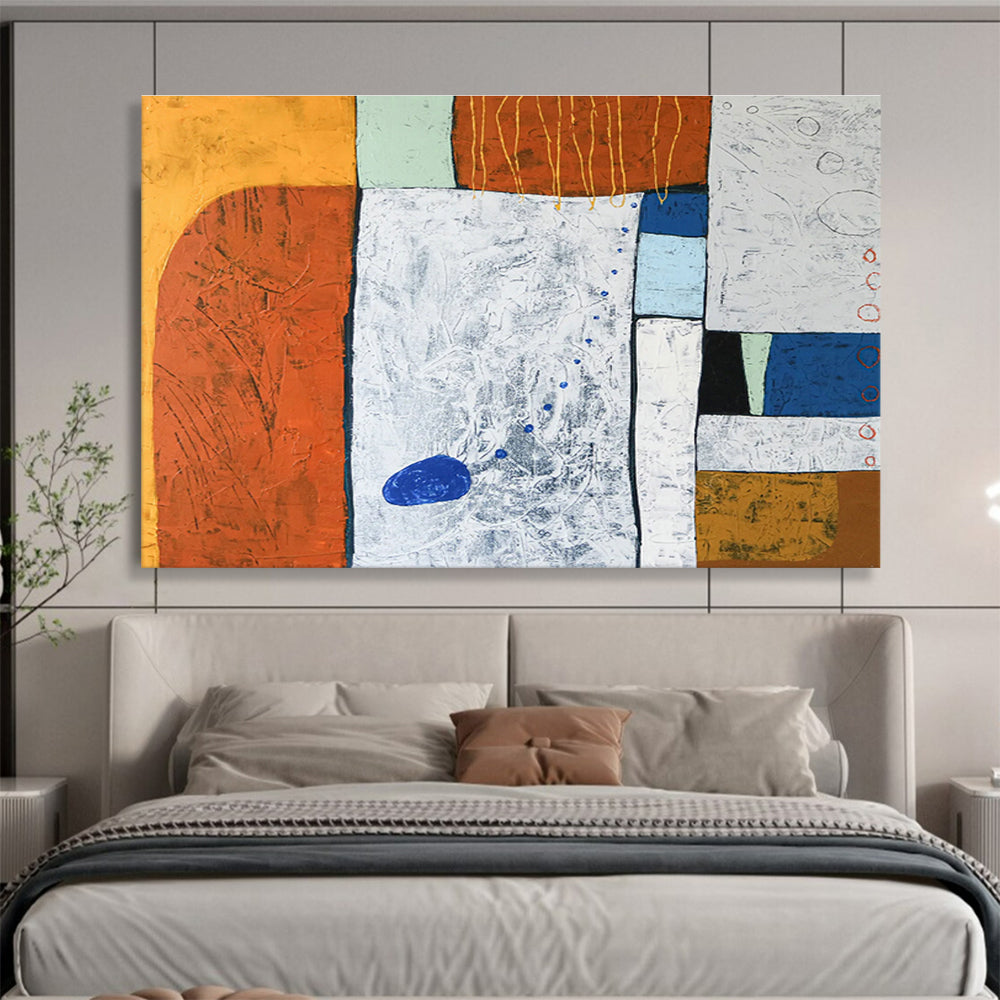 Customized Large-Scale Abstract Hand Painting for Subterranean Geothermal Heating Plant DLZ2940