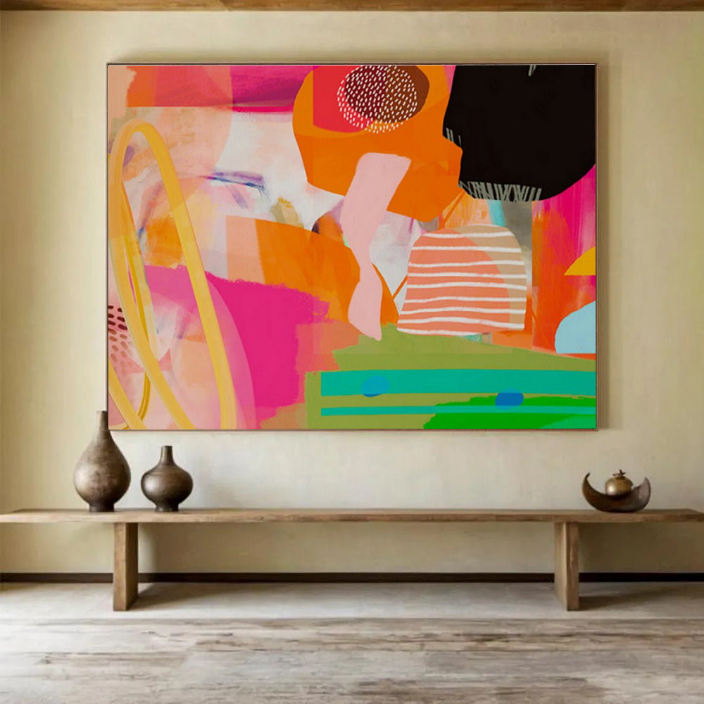 Bespoke Underwater Theme Restaurant Oversized Abstract Hand-Painted Art DLZ2589