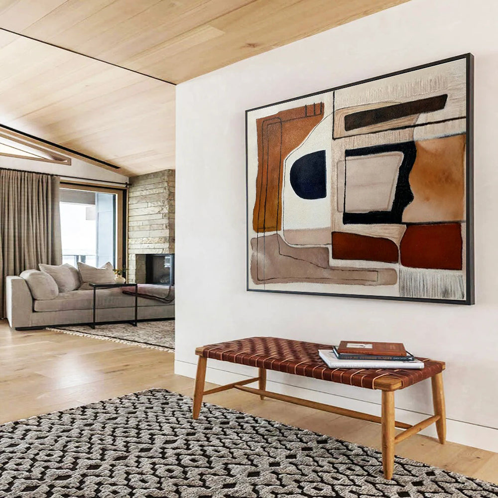 Customized Large-Scale Abstract Hand Painting for Arctic Tundra Reindeer Herding Cooperative Hub DLZ3039