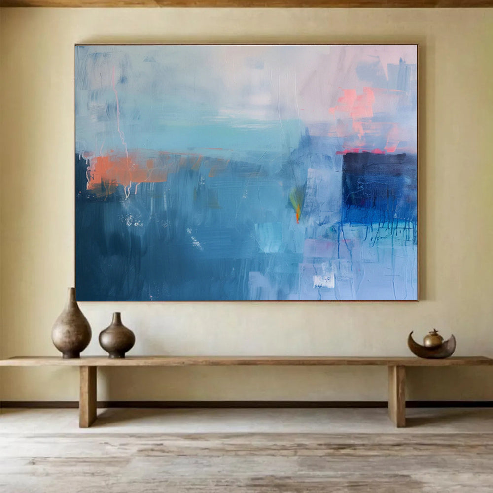 Oversized Custom Abstract Hand Painting for Oceanographic Research Submarine Interior DLZ2862