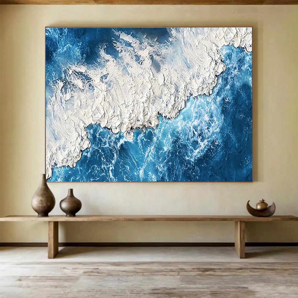 Oversized Custom Hand-Painted Abstract Art for Antarctic Marine Phytoplankton Pigmentation and Photosynthesis Research Base DLZ3169