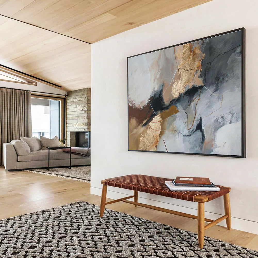 Oversized Custom Abstract Hand Painting for Floating City Administrative Center DLZ2902