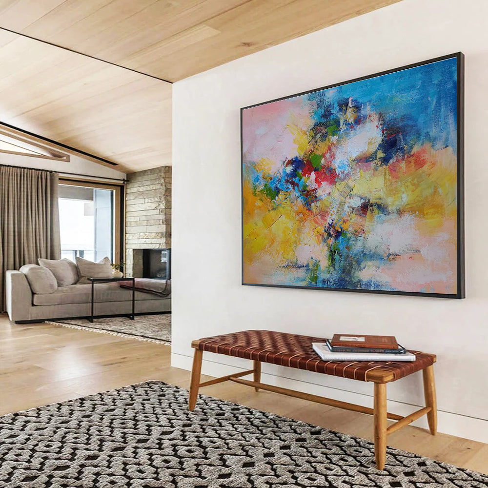 Customizable Rooftop Garden Abstract Hand Painting