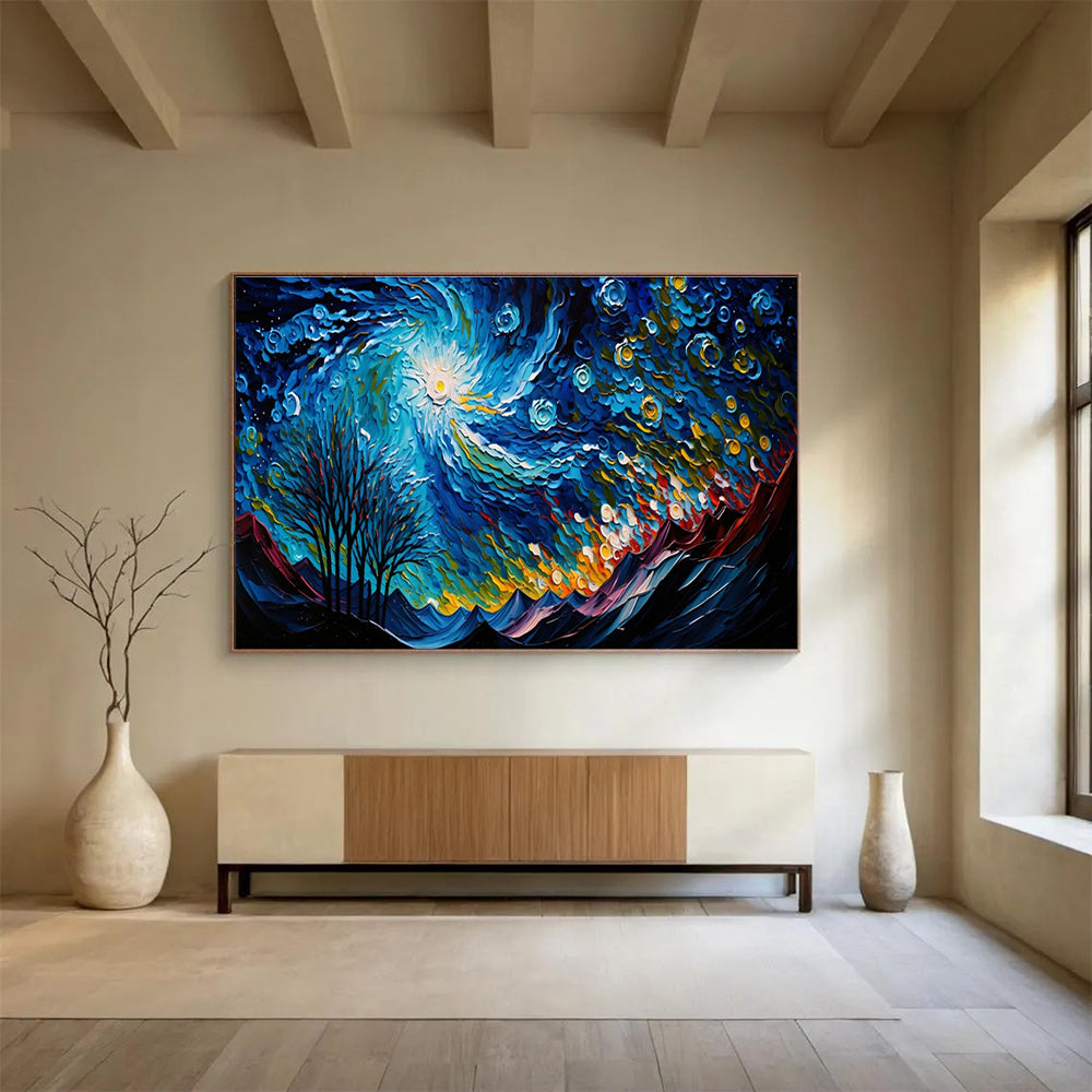 Oversized Customizable Handmade Abstract Painting for School Halls DLZ3269