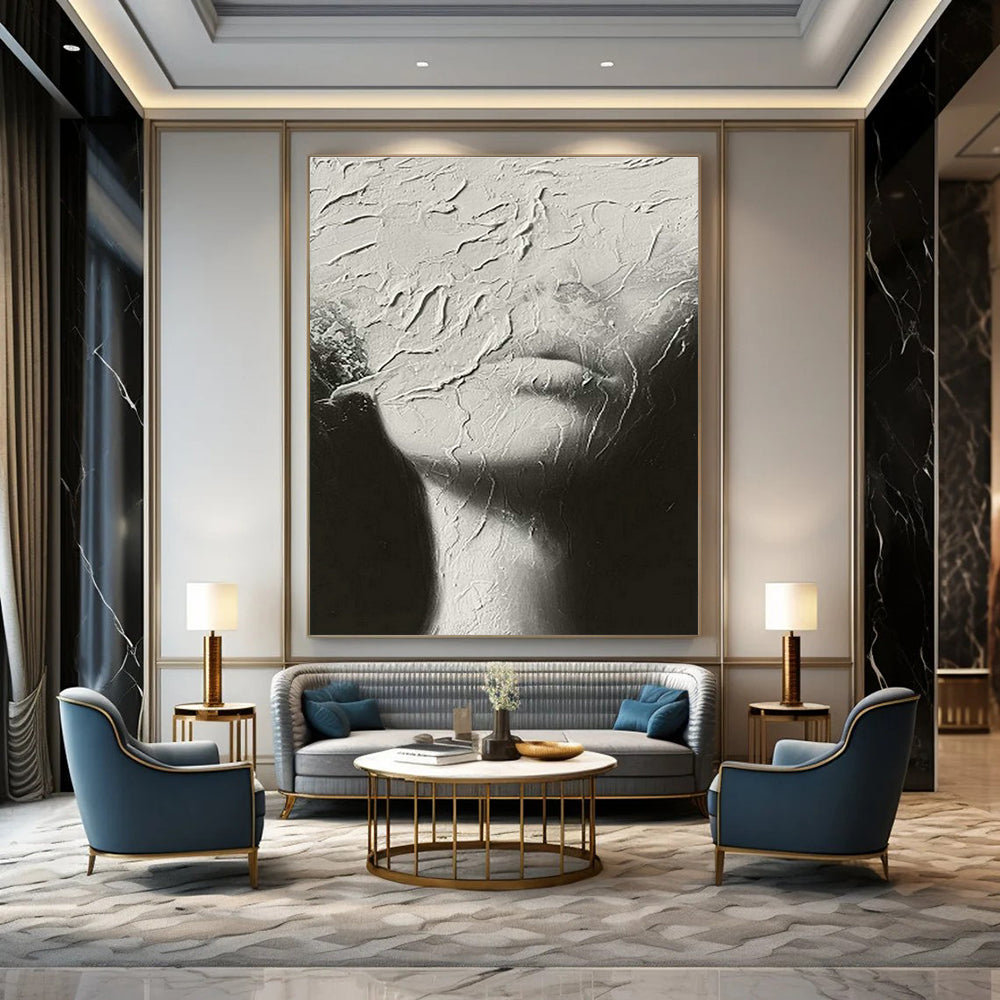 Grandiose Custom Hand-Painted Abstract Art - Ethereal Beauty for Ballet Rehearsal Studios  DLZ0223
