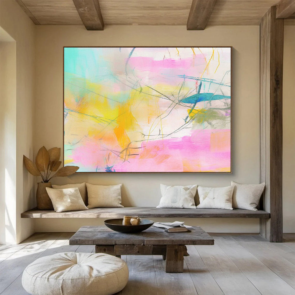 Customized Large Abstract Hand Painting for Cloud Computing Data Center Monitoring Room DLZ2885
