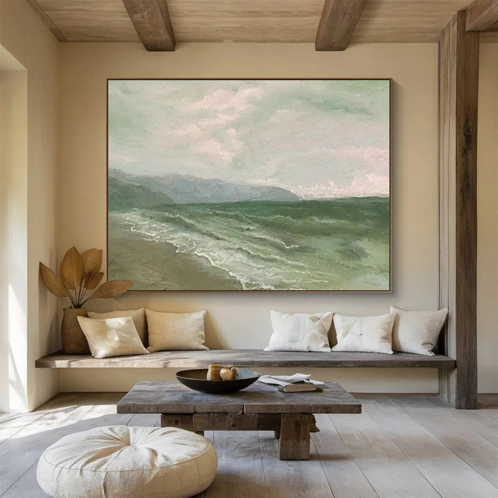 Oversized Custom Abstract Hand Painting for Arctic Freshwater Ecosystem Research Base DLZ2988