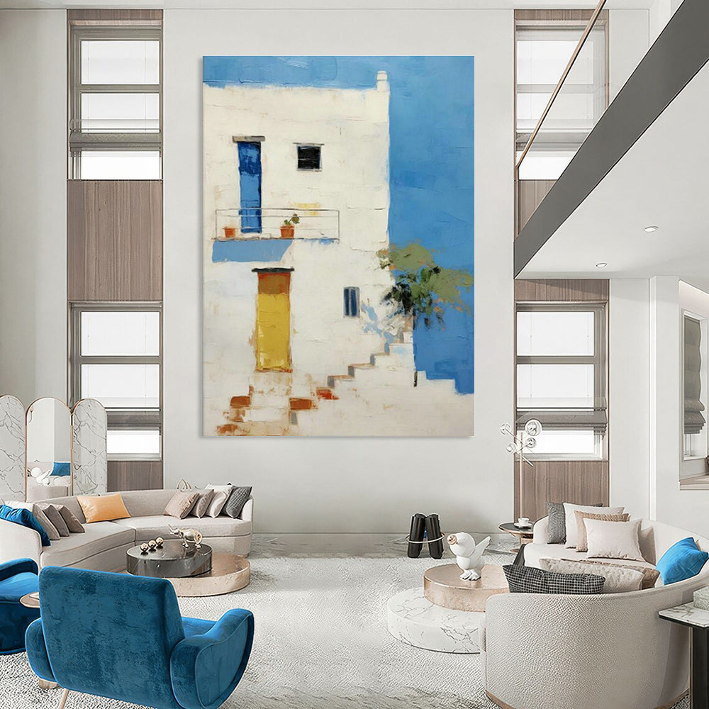 Oversized Custom Hand-Painted Abstract Canvas for Virtual Interior Design Showrooms  DLZ0114