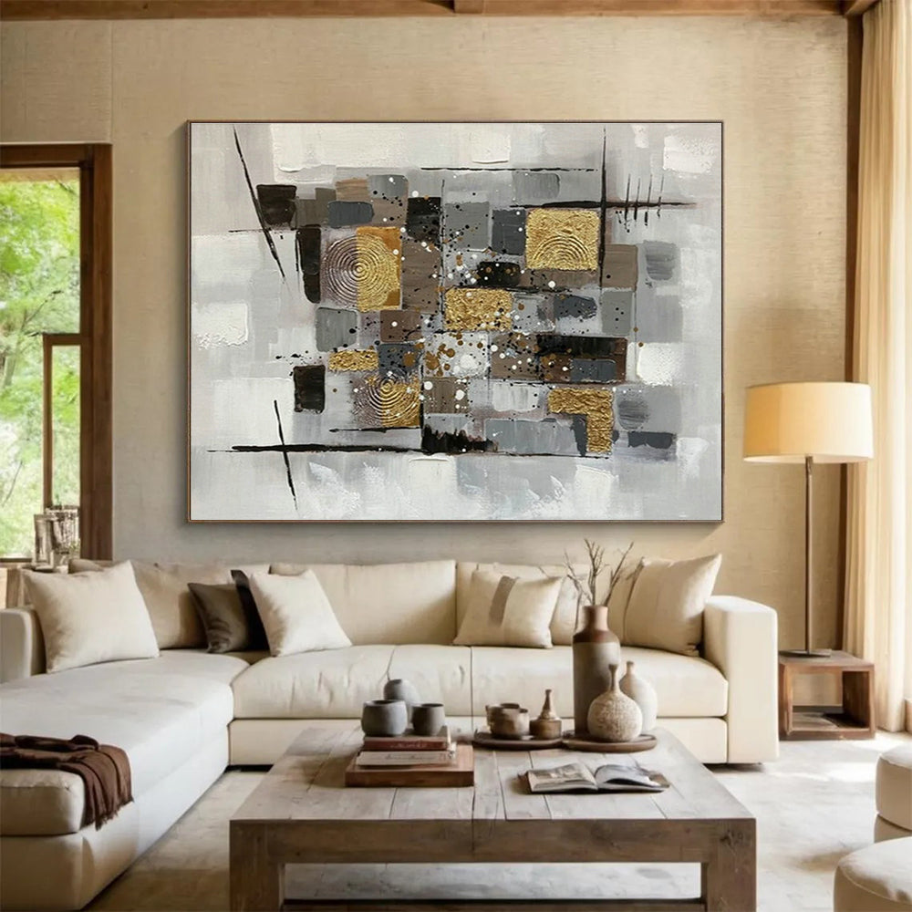 Large Custom Abstract Hand-Painted Art for Physiotherapy Clinic DLZ2737