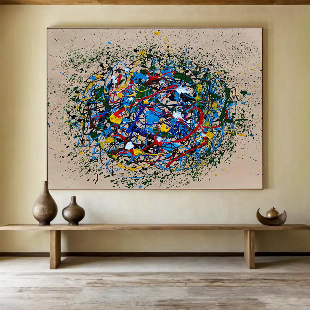 Oversized Custom Hand-Painted Abstract Art for Home Theater DLZ2688