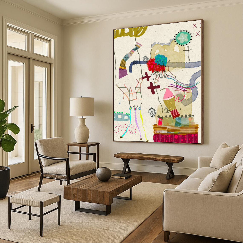 Stunning Large Custom Hand-Painted Abstract Painting - Glamorous Touch for Fashion Boutiques  DLZ0174