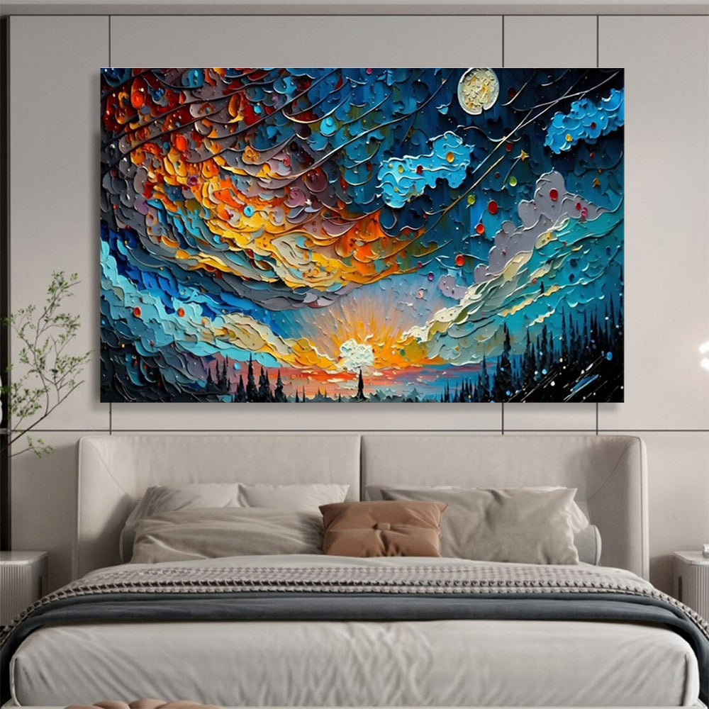 Extra Large Custom Hand-Painted Abstract Canvas for Yoga Studios DLZ3262