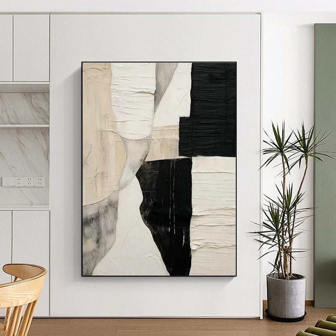 Grandiose Custom Hand-Painted Abstract Canvas - Elegant Touch for Tea Ceremonies Venues  DLZ0250