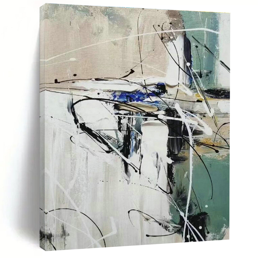 Enormous Custom Hand-Painted Abstract Painting - Artisanal Soul for Blacksmith Workshops  DLZ0309
