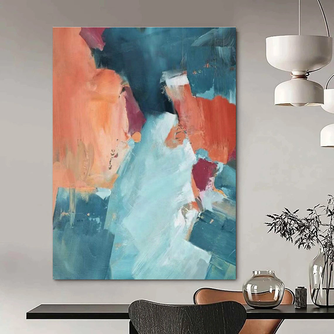 Striking Custom Hand-Painted Abstract Painting - Mysterious Aura for Ghost Story Telling Venues  DLZ0276