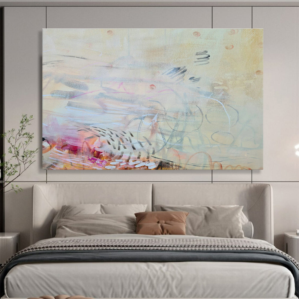Industrial Pipe Frame Custom Hand-Painted Abstract for Warehouse Lofts