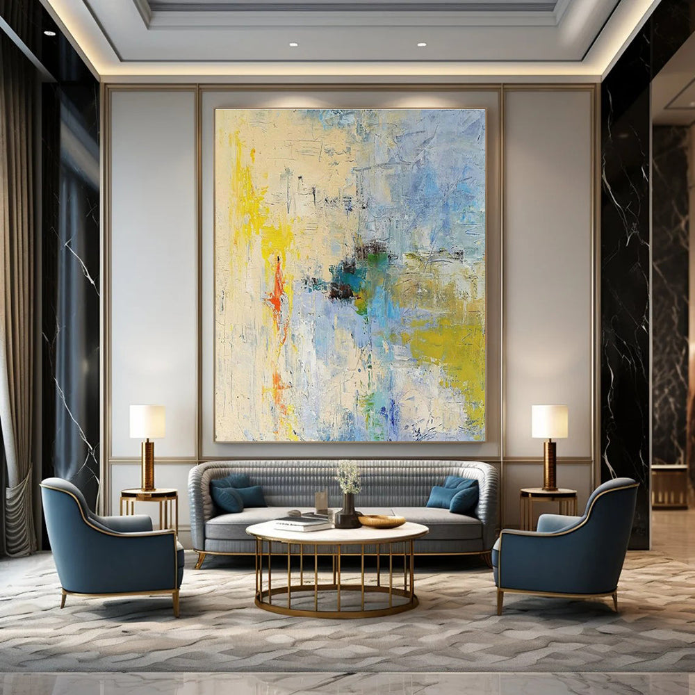 Large-Scale Custom Hand-Painted Abstract Artwork - Artistic Fluidity for Flamenco Dance Studios  DLZ0281
