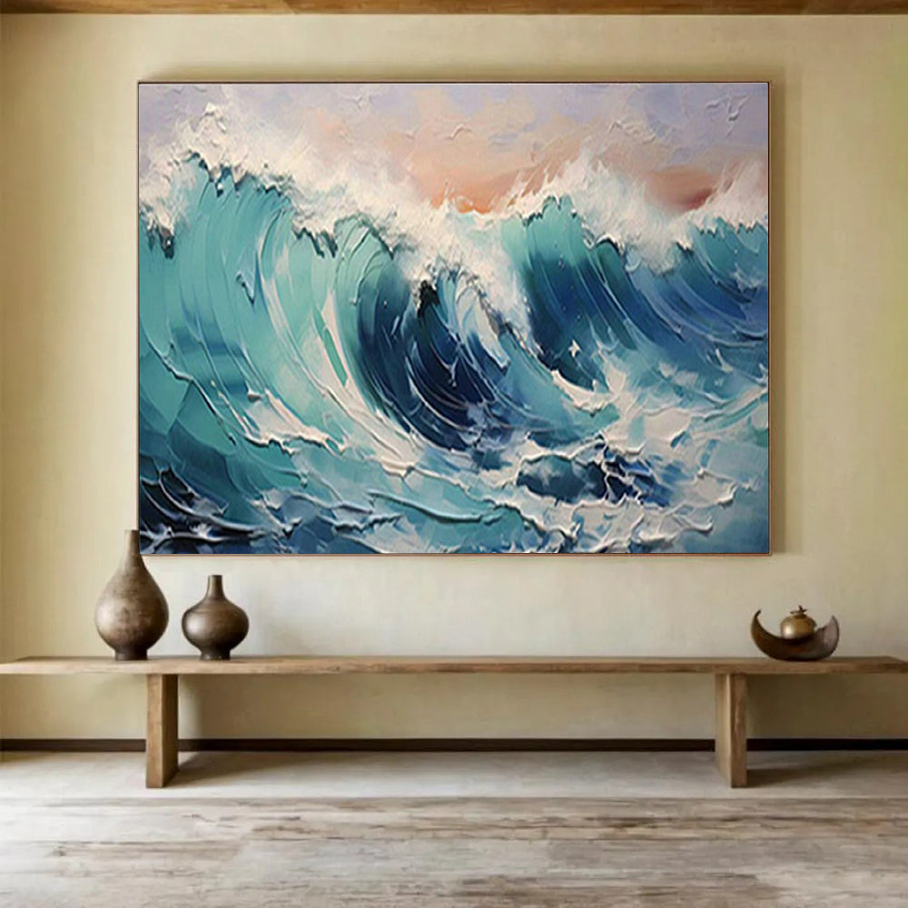 Oversized Custom Hand-Painted Abstract Art for Antarctic Marine Mammal Satellite Tagging Operations Base DLZ3063