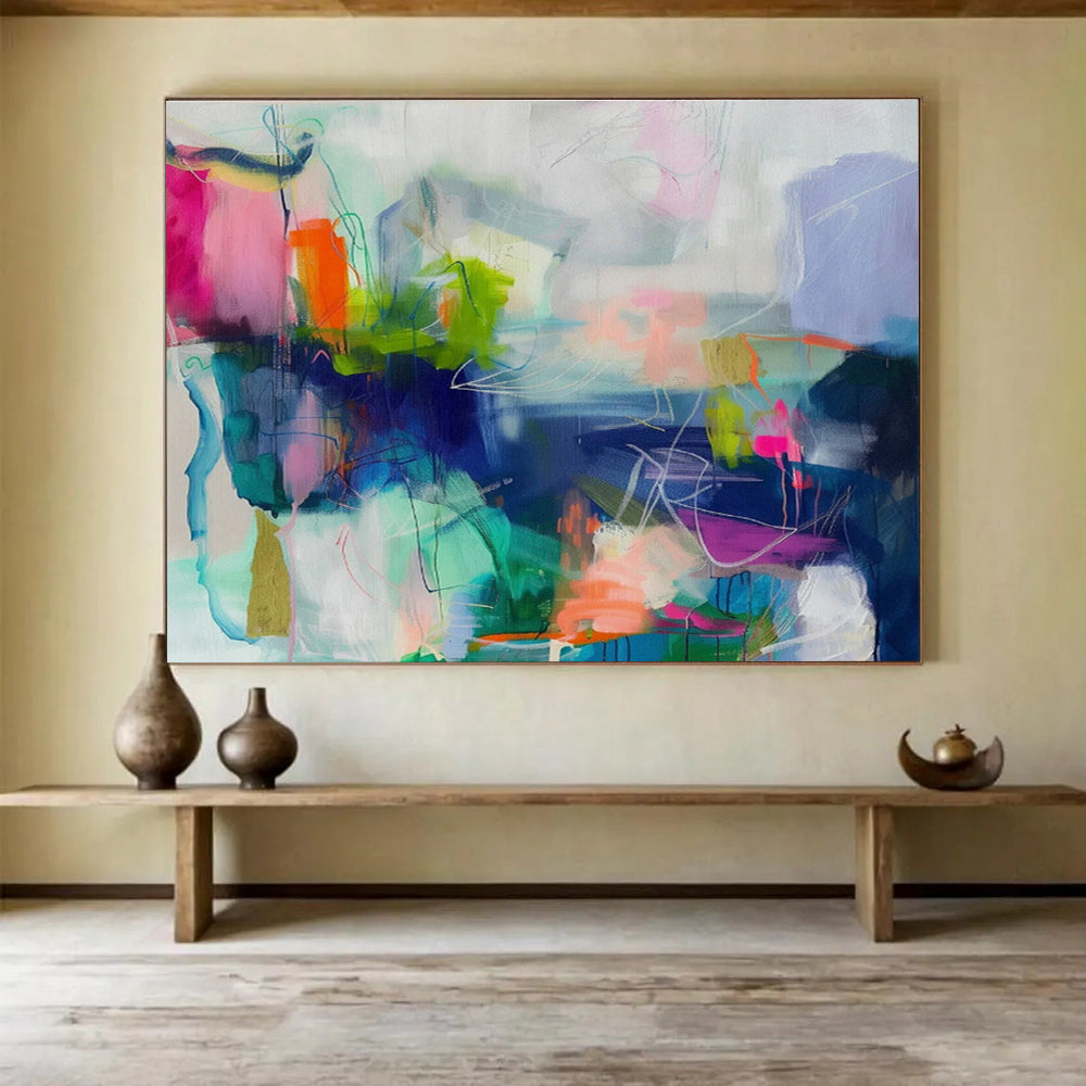 Oversized Custom Hand-Painted Abstract Art for Lunar Rover Manufacturing Facility DLZ2858
