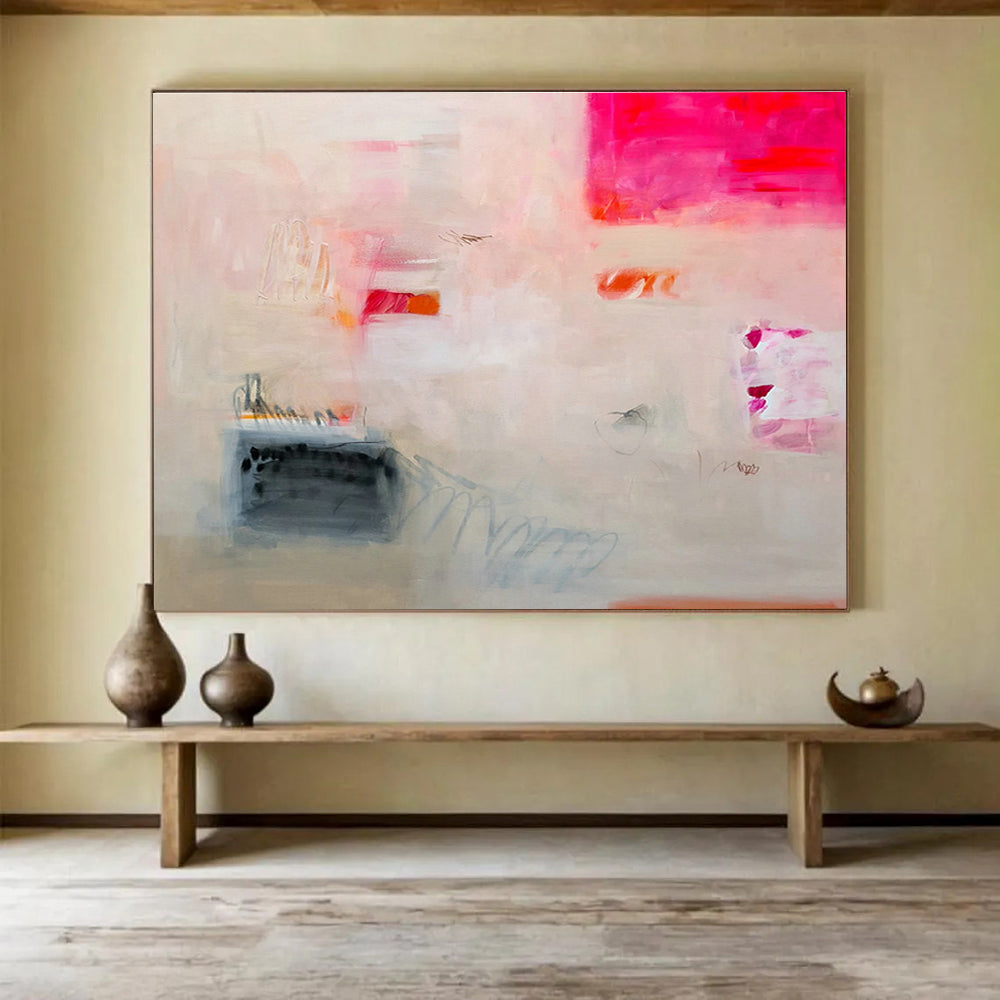 Rustic Wood Panel Custom Hand-Painted Abstract Art with Crackle Effect for Bars and Lounges