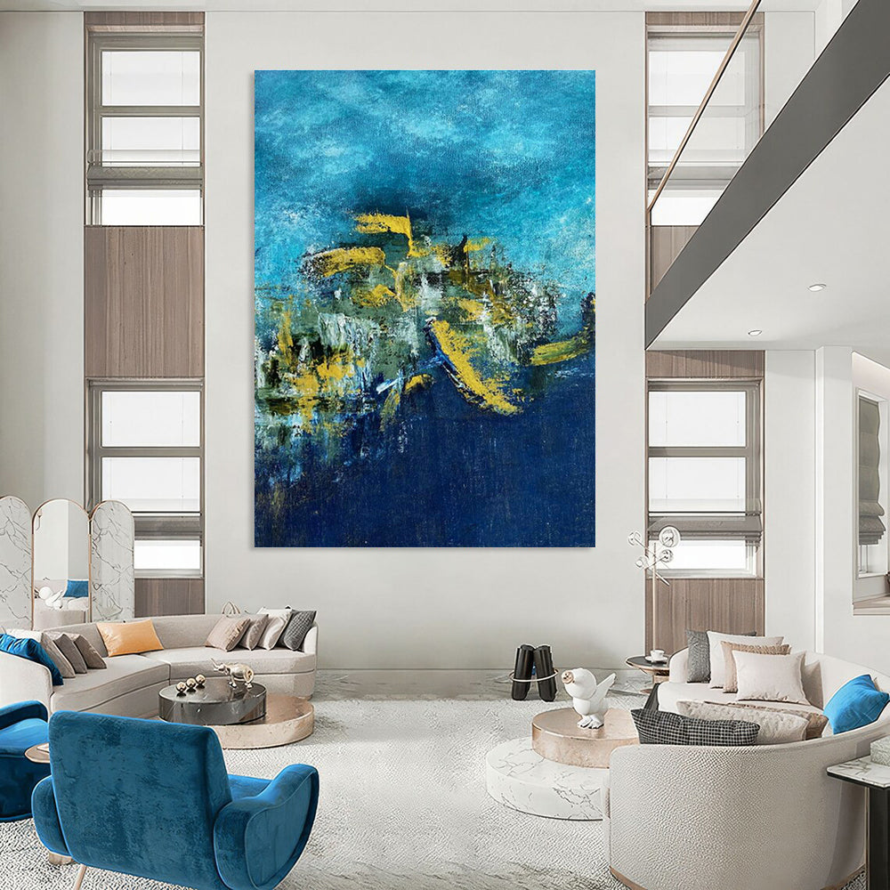 Oversized Custom Hand-Painted Abstract Wall Art for Virtual Reality Arcade Centers  DLZ0062